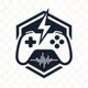 电竞实时数据网页脚蓝色发光Logo