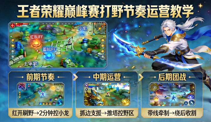 王者荣耀巅峰赛打野节奏运营教学配图